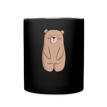 L’ours heureux - Mug uni - noir - Devant