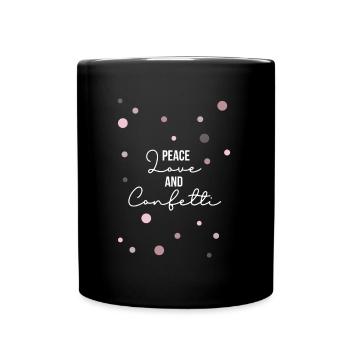 Amour Paix, Cadeaux, Confettis, Carnaval - Mug uni - noir - Devant