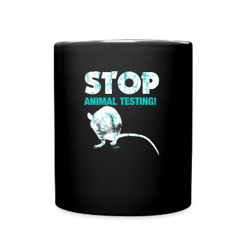 Stop animal testing - against animal abuse - Full Colour Mug - black - Front