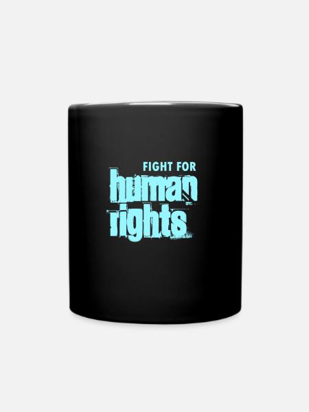 fight for human rights - Full Colour Mug - black