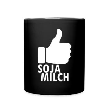 Sojamilch vegan Shirt - Tasse einfarbig - Schwarz - Vorne