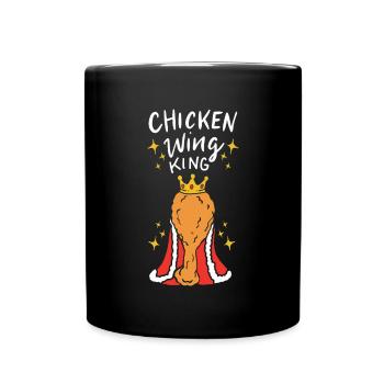 Chicken Wing King Royal Fast Food Chicken Leg - Full Colour Mug - black - Front
