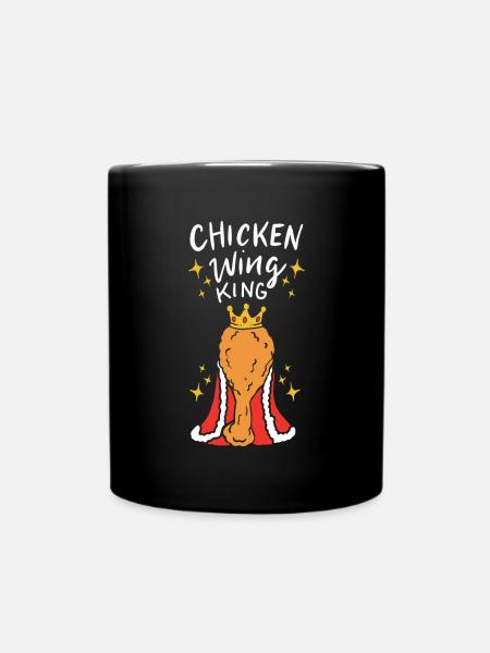 Chicken Wing King Royal Fast Food Cuisse de poulet - Mug uni - noir