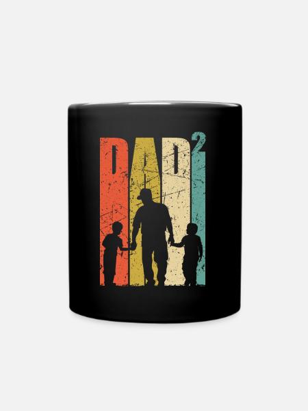 Chemise papa deux fils deux fois cadeau père - Mug uni - noir