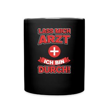 Arzt Sanitäter Karneval Fasching Kostüm - Tasse einfarbig - Schwarz - Vorne