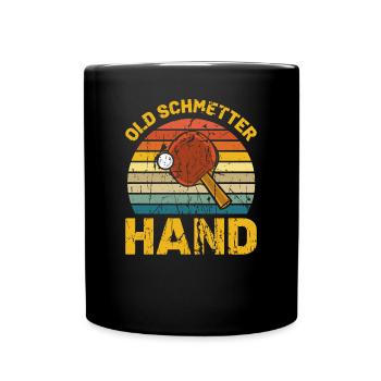 Tischtennis | Old Schmetterhand Retro Vintage - Tasse einfarbig - Schwarz - Vorne