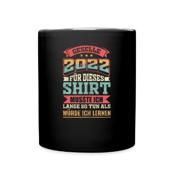 Geselle Abschlussprüfung Retro Geschenk - Tasse einfarbig - Schwarz - Vorne