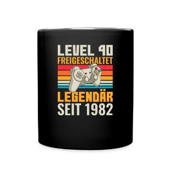 40 Geburtstag Gamer Retro - Tasse einfarbig - Schwarz - Vorne