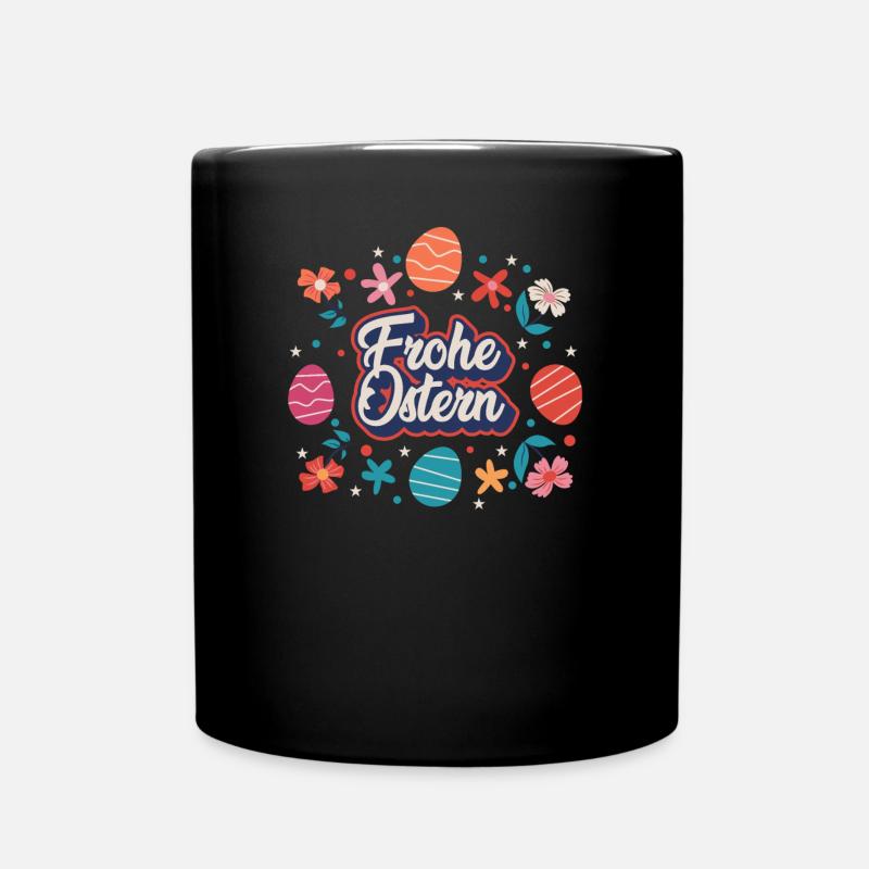 Ostern | Frohe Ostern - Tasse einfarbig - Schwarz