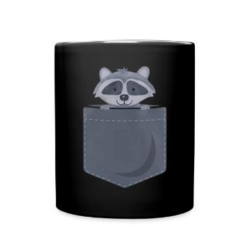 Raccoon - cute - bag - Full Colour Mug - black - Front