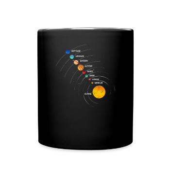 Sonnensystem - Tasse einfarbig - Schwarz - Vorne
