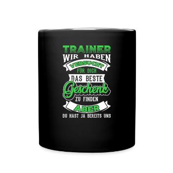 Fußballtrainer Trainer - Tasse einfarbig - Schwarz - Vorne