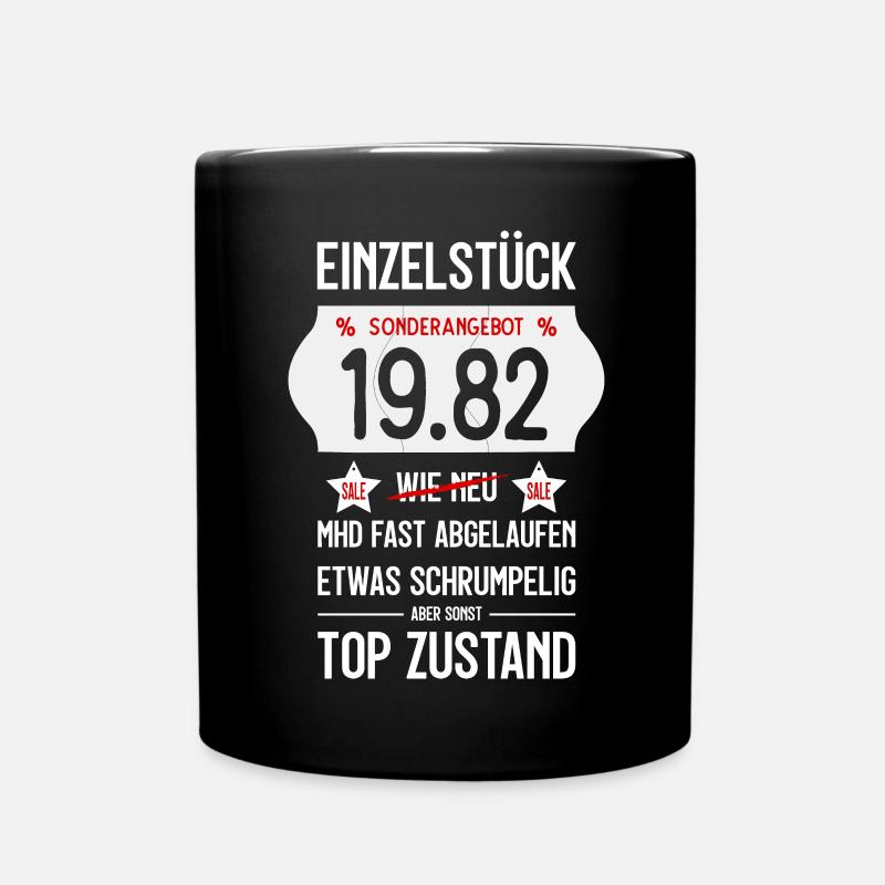 44. GEBURTSTAG 1982 EINZELSTÜCK PREISSCHILD - Tasse einfarbig - Schwarz