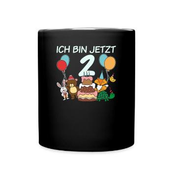 2 Geburtstag | 2. Geburtstag Kindergeburtstag - Tasse einfarbig - Schwarz - Vorne