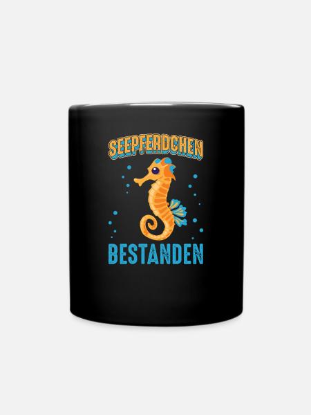Seepferdchen Abzeichen - Tasse einfarbig - Schwarz
