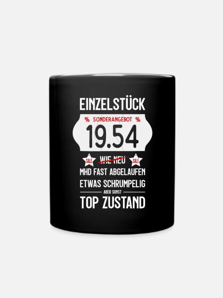 72. GEBURTSTAG 1954 EINZELSTÜCK PREISSCHILD - Tasse einfarbig - Schwarz