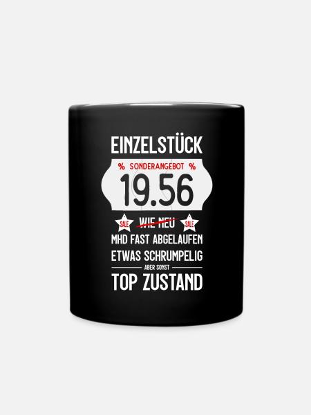 70. GEBURTSTAG 1956 EINZELSTÜCK PREISSCHILD - Tasse einfarbig - Schwarz