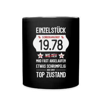 48. GEBURTSTAG 1978 EINZELSTÜCK PREISSCHILD - Tasse einfarbig - Schwarz - Vorne