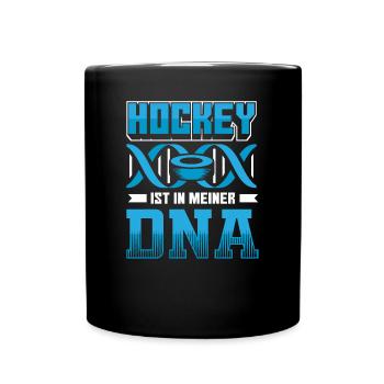Hockey | Hockey ist in meiner DNA - Tasse einfarbig - Schwarz - Vorne