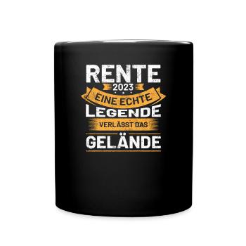 Rentner Rente 2023 | Rentner Sprüche - Tasse einfarbig - Schwarz - Vorne