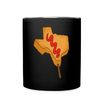 Conception de carte Corndog pour les amoureux du Texas - Mug uni - noir - Devant