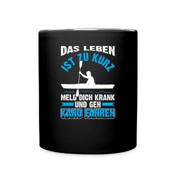 Lustige Kanurennsport | Kanusport Geschenk - Tasse einfarbig - Schwarz - Vorne