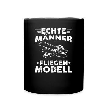 Modellfliegen | Männer Geschenkidee Modellflug - Tasse einfarbig - Schwarz - Vorne