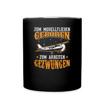 Modellflug Modellfliegen - Tasse einfarbig - Schwarz - Vorne