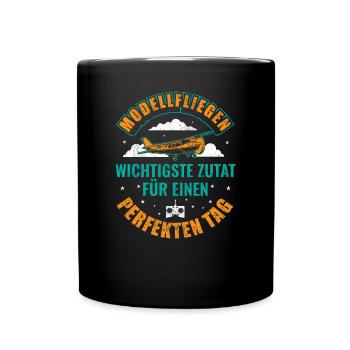 Modellfliegen - Tasse einfarbig - Schwarz - Vorne