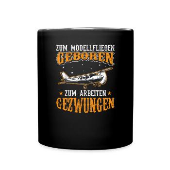 Modellflugzeug Flieger Flugzeug Pilot Modellflug - Tasse einfarbig - Schwarz - Vorne
