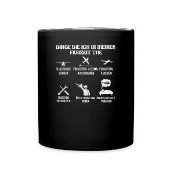 Modellflug | Modellbau Modellfliegen Flieger Pilot - Tasse einfarbig - Schwarz - Vorne