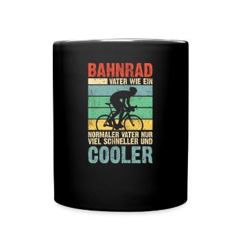 Bahnrad Papa Vater Vatertag - Tasse einfarbig - Schwarz - Vorne
