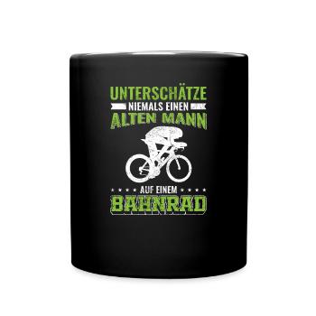 Bahnrad Mann Männer Sport | Bahnrad Bahnradsport - Tasse einfarbig - Schwarz - Vorne