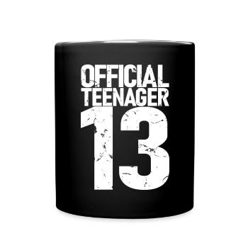 Adolescent officiel 13, cadeau cool 13e anniversaire - Mug uni - noir - Devant