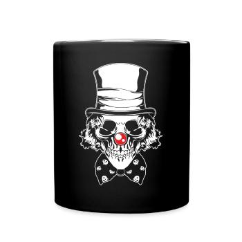 Gruseliger Clown Totenkopf Süßes oder Saures Halloween - Tasse einfarbig - Schwarz - Vorne