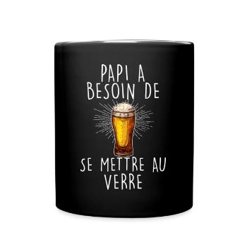 Papi Détente Apéro Citation Apéritif - Mug uni - noir - Devant