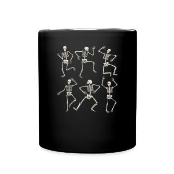 Halloween Skelett Skull Halloween Kostüm - Tasse einfarbig - Schwarz - Vorne