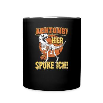 Halloween Kostüm | Skelett Dino Horror-Kostüm - Tasse einfarbig - Schwarz - Vorne