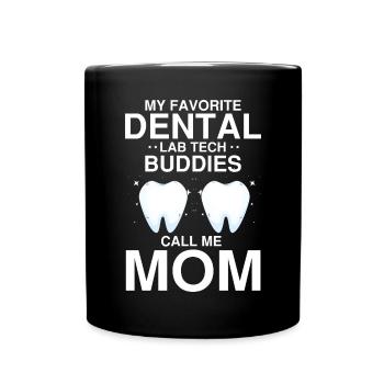 Dental technician for orthodontics and dental laboratory - Full Colour Mug - black - Front