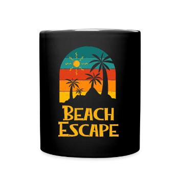 Beach Escape Tropical Holiday Summer Festival - Full Colour Mug - black - Front