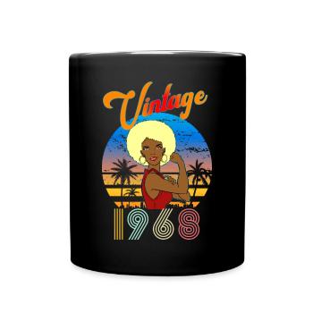 Anniversaire 1968 vintage Femme blonde - Mug uni - noir - Devant