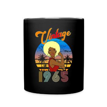 Anniversare Damen Afro Blonde Vintage Cup 1965 - Tasse einfarbig - Schwarz - Vorne