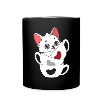 Niedlicher Polarfuchs - Tasse einfarbig - Schwarz - Vorne