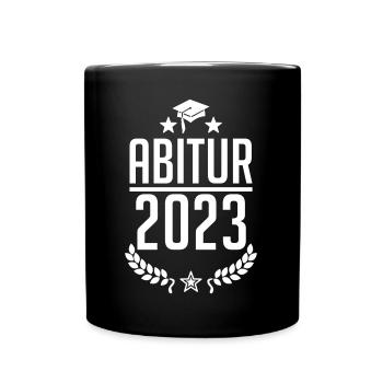 Abi 2023 - Abitur Abschluss Studium Abiturient - Tasse einfarbig - Schwarz - Vorne
