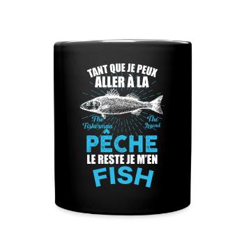 Pêcheur humour je m'en fish Citation Papa - Mug uni - noir - Devant