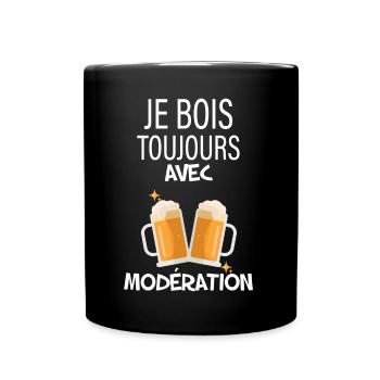 Apéro Modération Humour Bière - Mug uni - noir - Devant