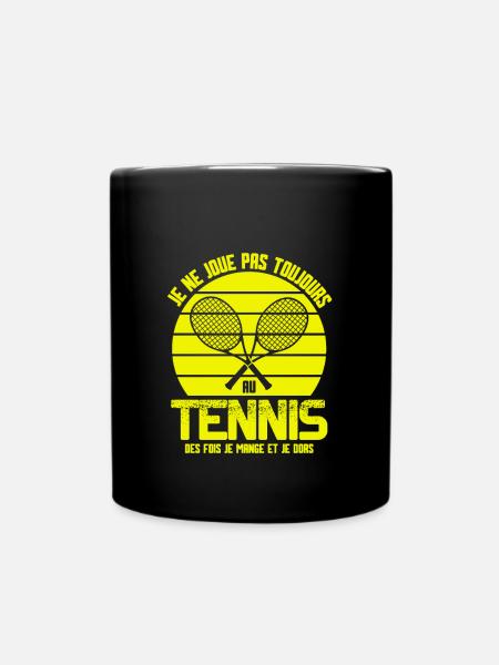Cadeau drôle tennis tennisman tenniswomen - Mug uni - noir