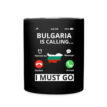 Bulgarien Flagge Bulgarische Fahne Goldstrand - Tasse einfarbig - Schwarz - Vorne
