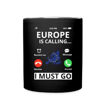 Drapeau Europe UE Euro Drapeau européen - Mug uni - noir - Devant