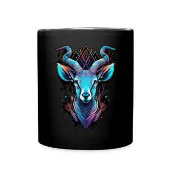 Gazelle Capricorne Goat Mountains Holiday Hipster Neon - Mug uni - noir - Devant